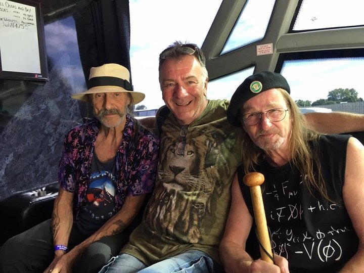 Steve on the Hawkwind Tour Bus 2017