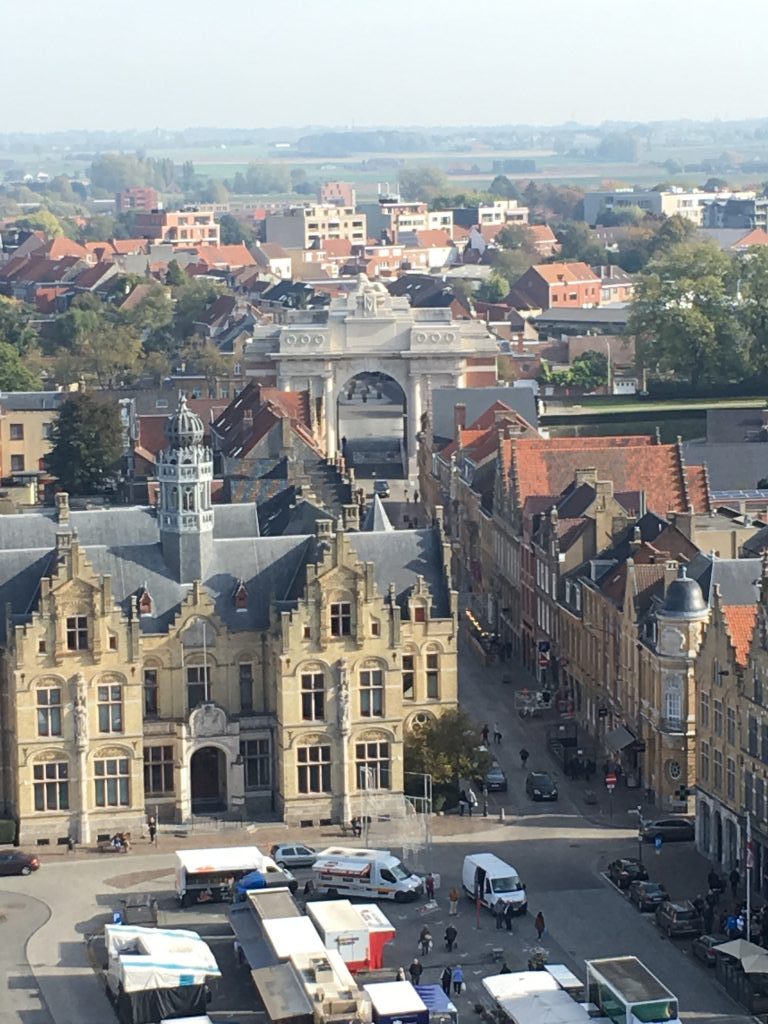 View from Tower Looking over the Menin Gate towards the battlefields