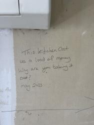 Note on wall for the next occupants